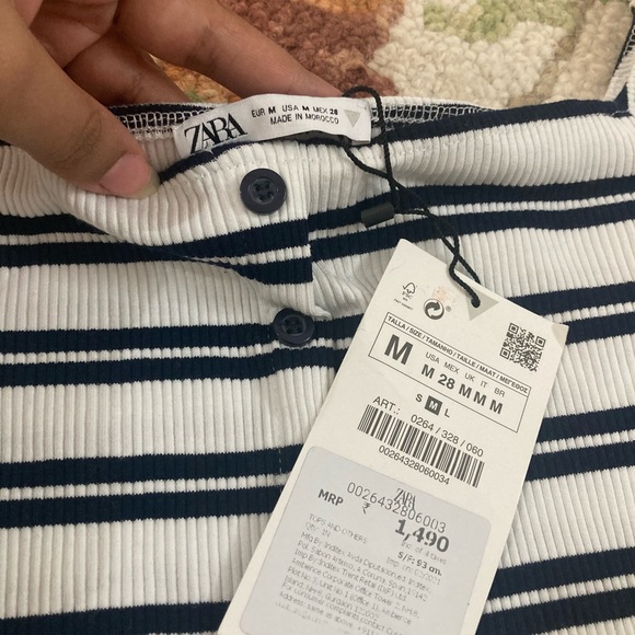 Zara original striped off shoulder top - NWT - Picture 4 of 5